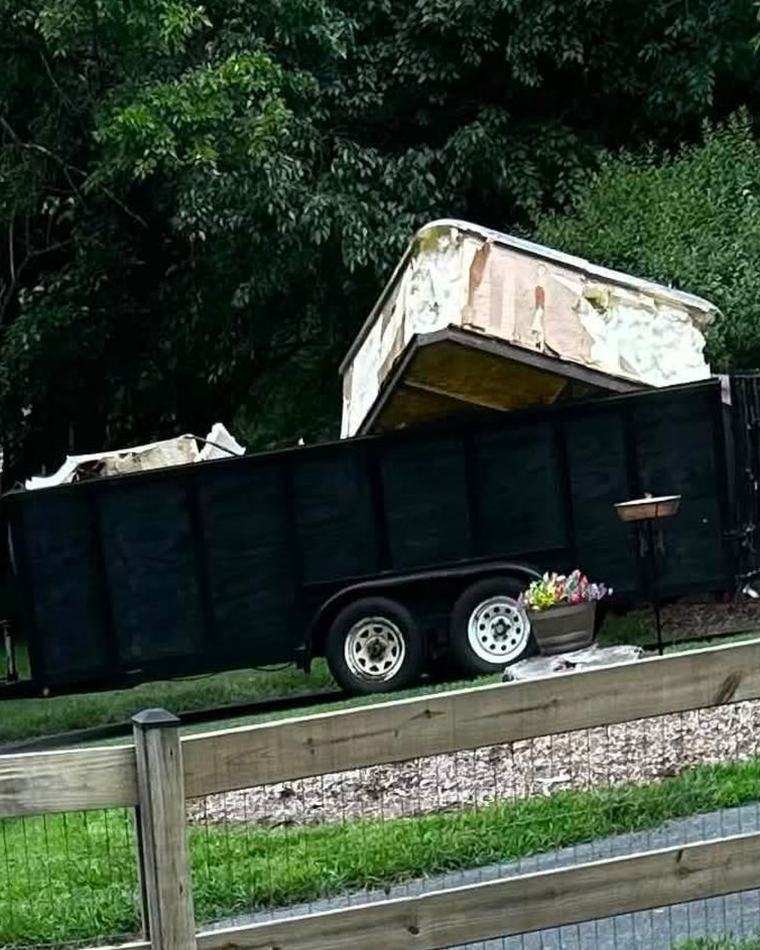 Hot tub removal after — area cleared by JB Removal Services